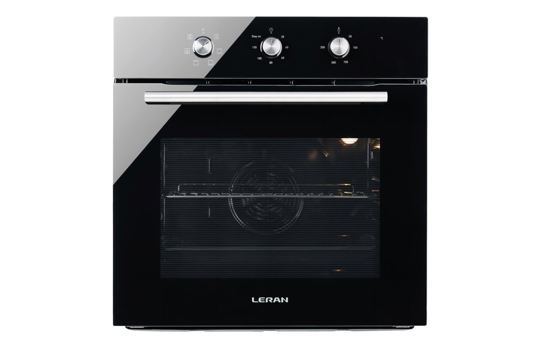 Духовой шкаф LERAN EOM 6077 BG черный, 65л, 2000Вт, 1 решетка, 1 противень