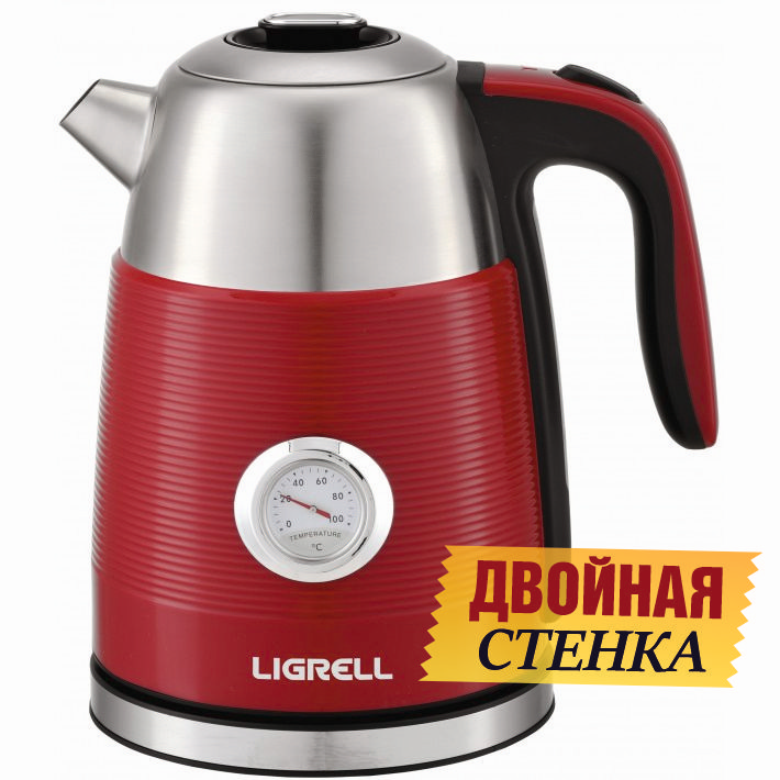 Чайник LIGRELL LEK-1757STR красный, (двойная стенка), 1.7л, 2200Вт
